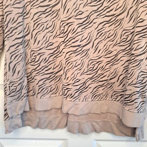 Jane & Delancy Soft Zebra Tiger Print Pullover Sweatshirt Loungewear Size XL - Picture 4 of 6